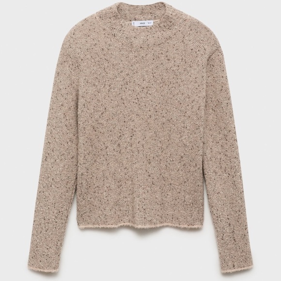 Mango Sweaters - BRAND NEW Mango Beige Bouclé Crewneck Sweater in Size Small